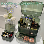 【送料無料】ライトラグジュアリー メイクボックス｜透明カバー・大容量引き出し付き